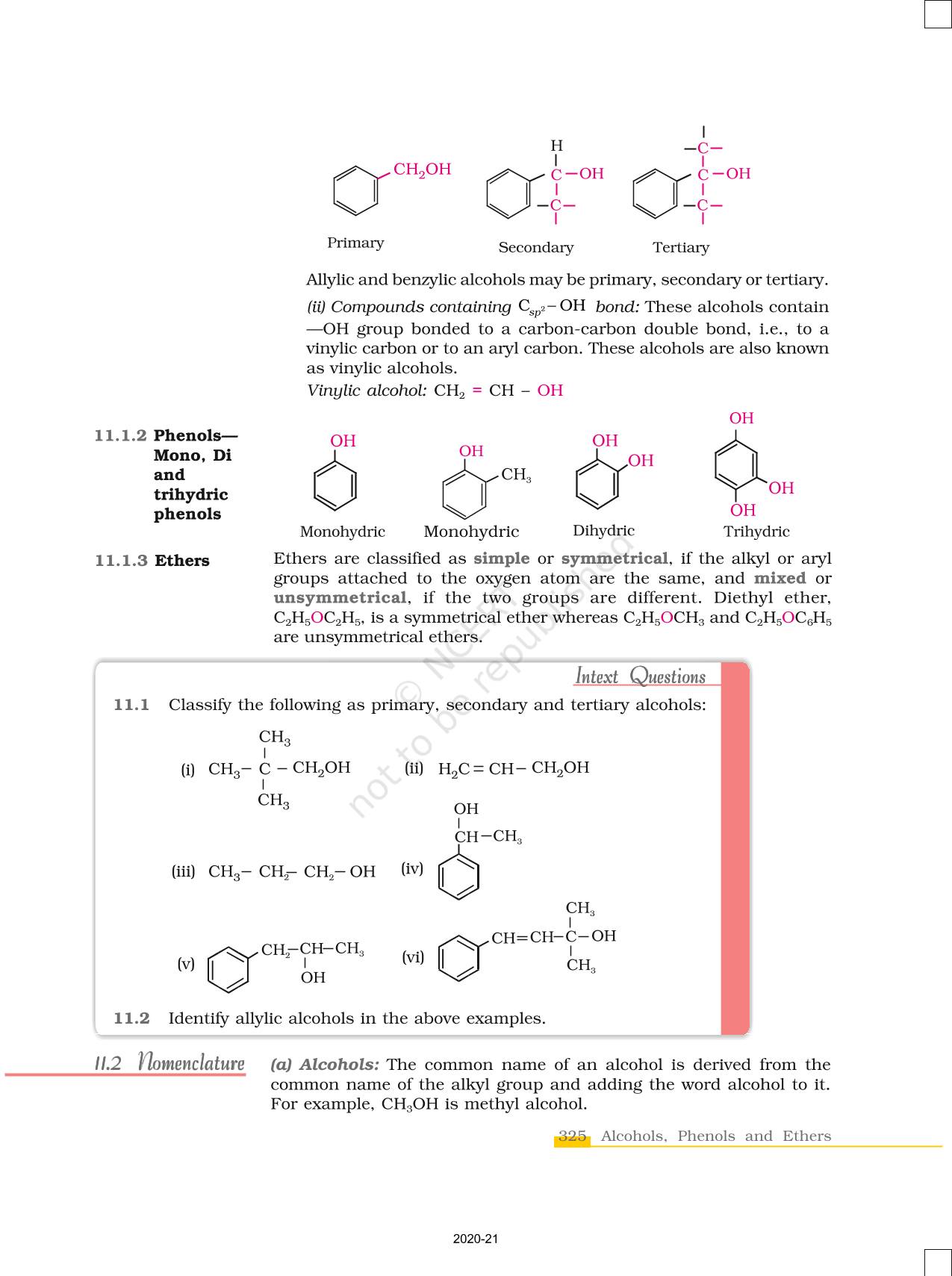 Alcohols Phenols And Ethers - NCERT Book Of Class 12 Chemistry Part II